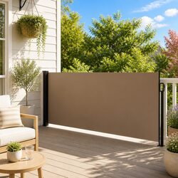 Concise Taupe Retractable Awning for Outdoor Use