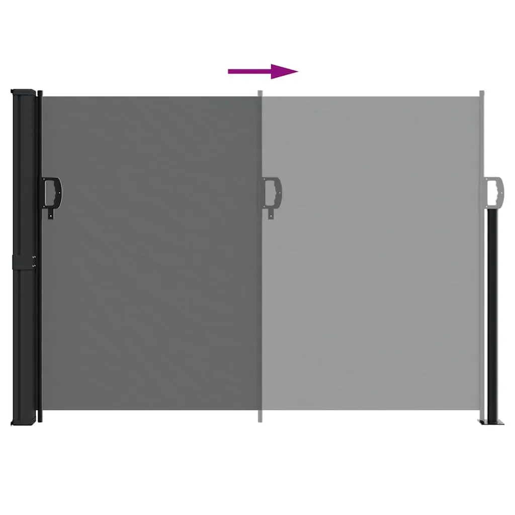 Retractable Side Awning Black 140x300 cm Water and UV Resistant Fabric Garden Privacy Screen