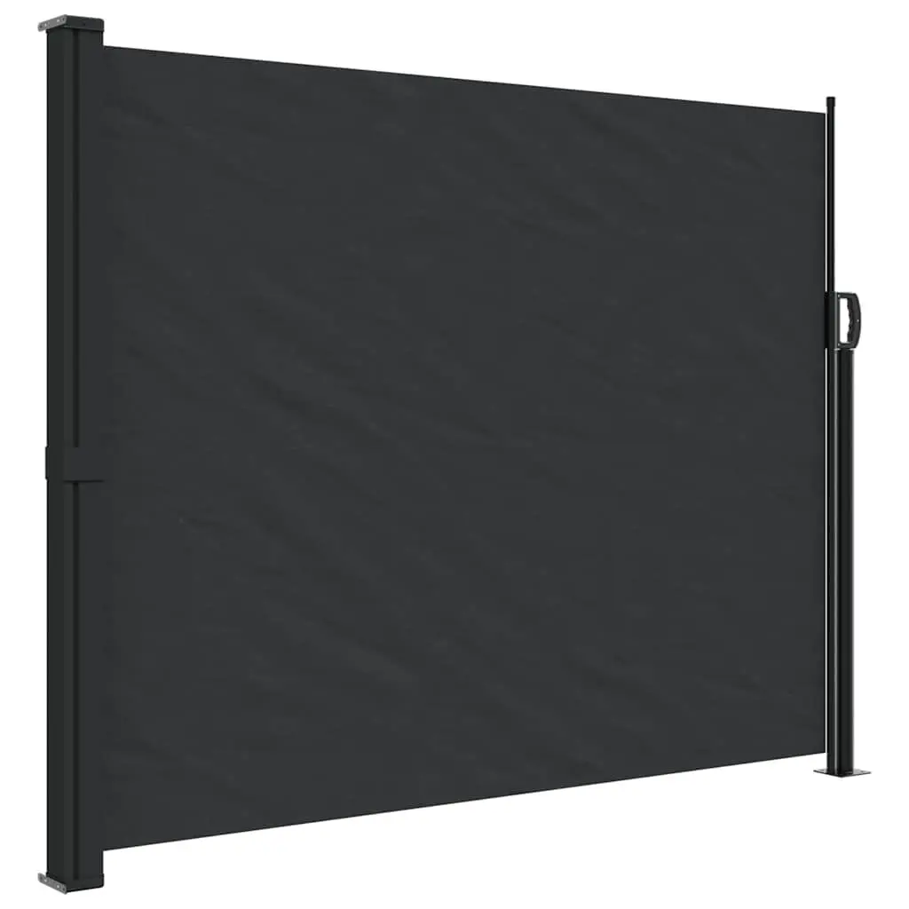 Retractable Side Awning Black 160x300 cm Outdoor Privacy Screen Garden Shade