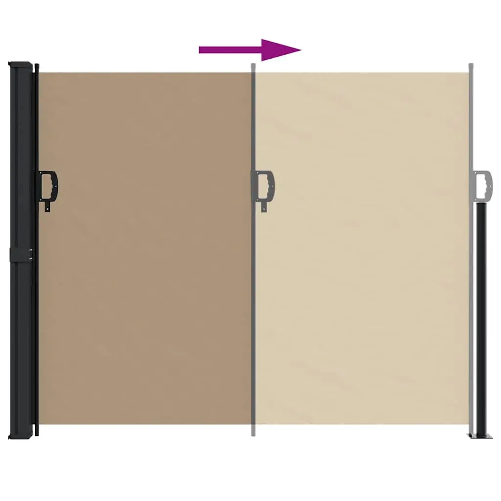 Retractable Side Awning Taupe 160x300cm Outdoor Privacy Screen Water and UV Resistant