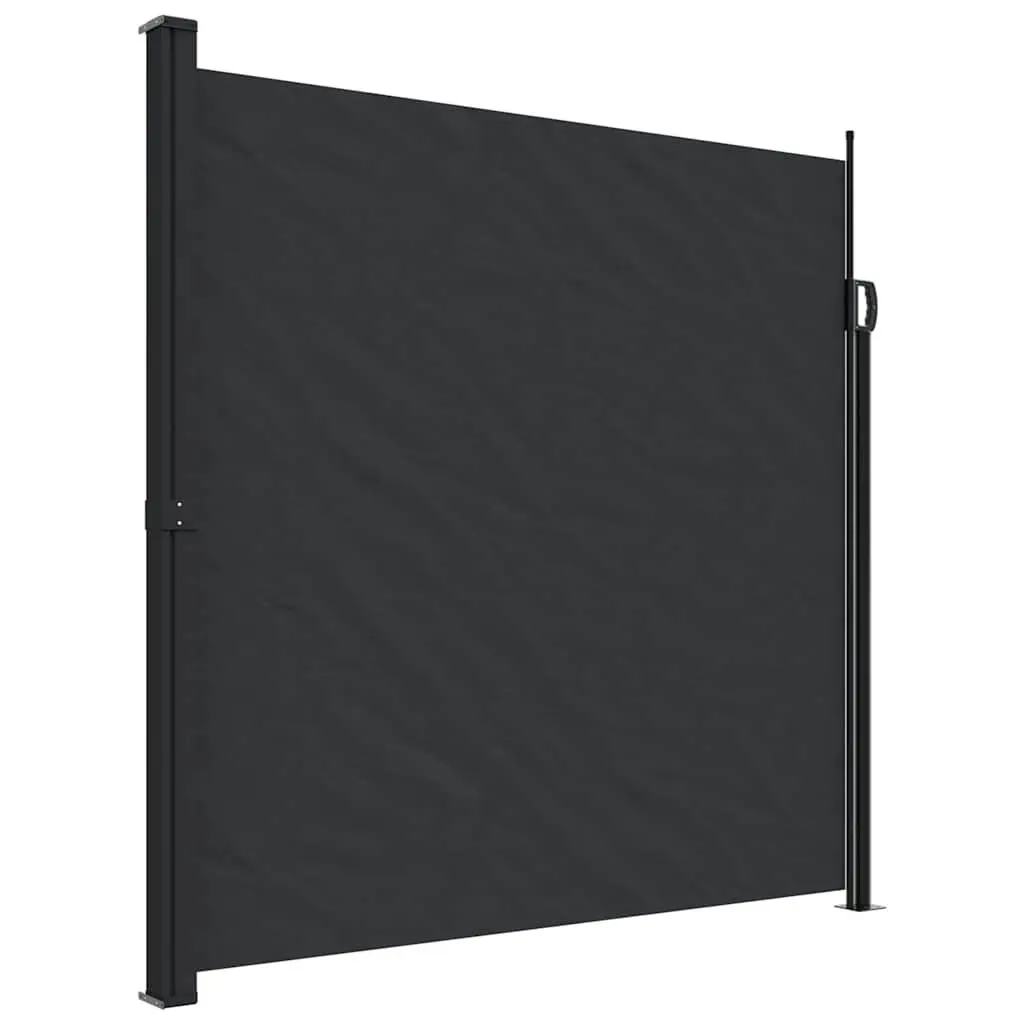 Retractable Side Awning Black 200x300cm Water and UV Resistant Outdoor Garden Privacy Screen
