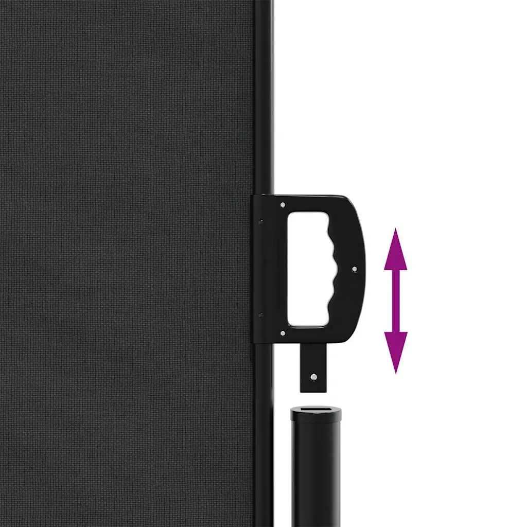 Retractable Side Awning Black 200x300cm Water and UV Resistant Outdoor Garden Privacy Screen