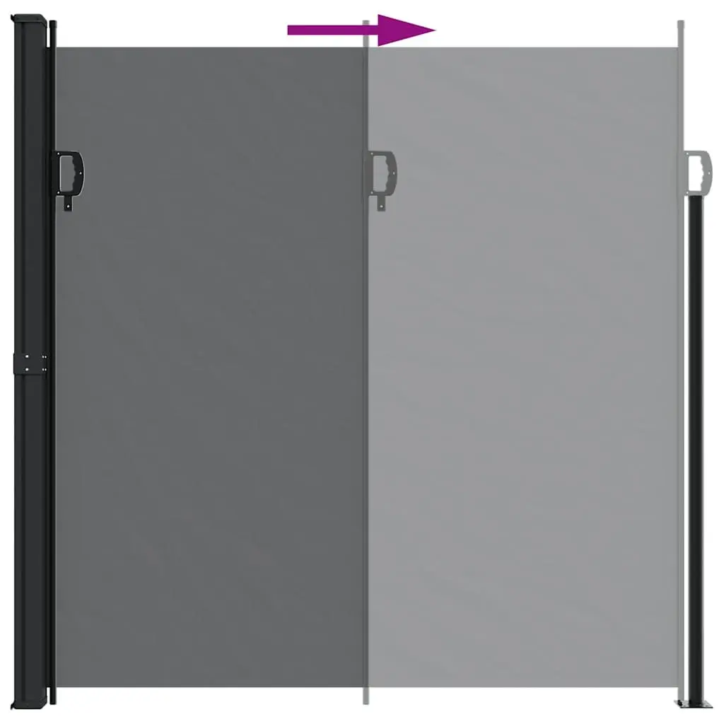Retractable Side Awning Black 200x300cm Water and UV Resistant Outdoor Garden Privacy Screen