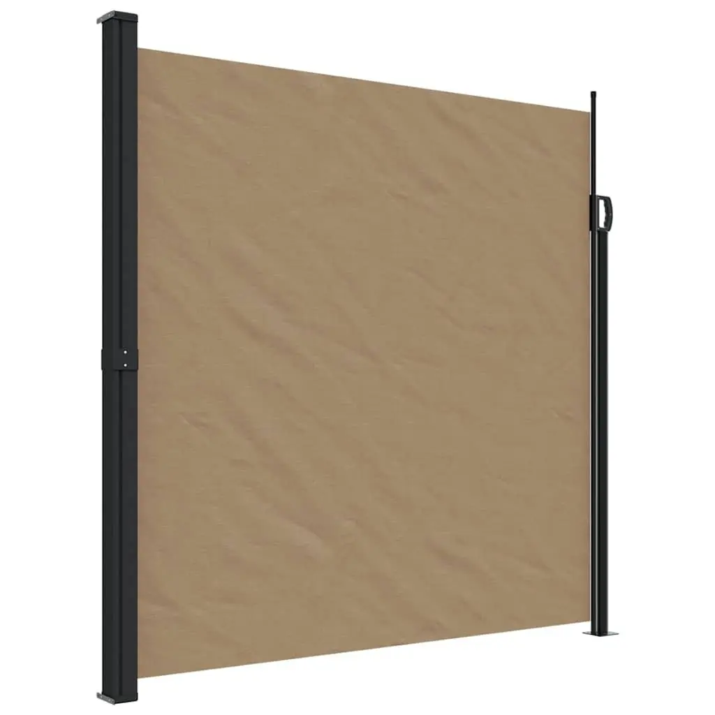 Retractable Side Awning Taupe 200 x 300 cm Water and UV Resistant Fabric Garden Privacy Screen