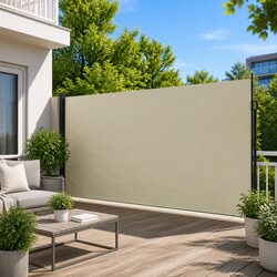 Cream Retractable Side Awning for Gardens and Balconies