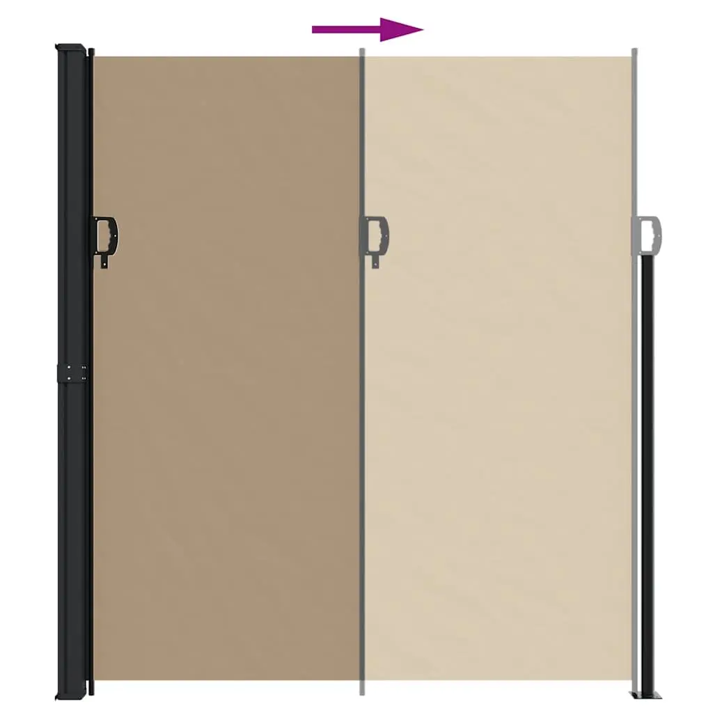 Retractable Awning Privacy Screen Taupe 220x300cm Indoor Outdoor Garden Balcony Terrace Accessory