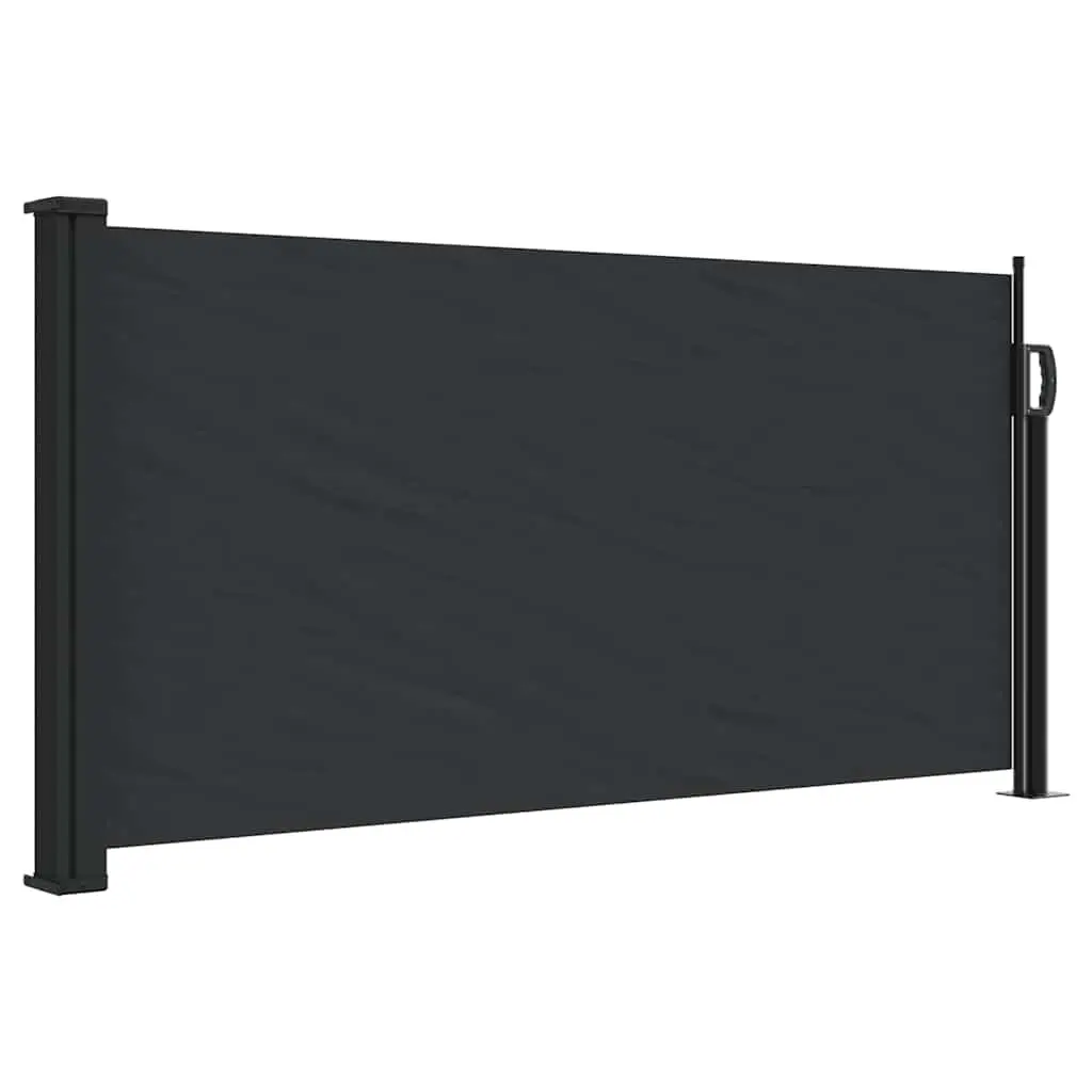 Retractable Side Awning Black 100x500cm Privacy Screen Outdoor Shade