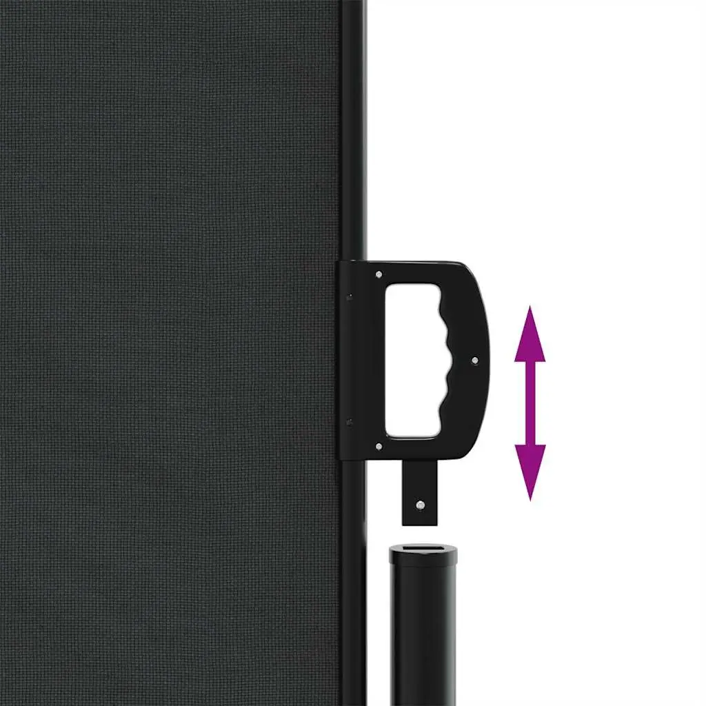 Retractable Side Awning Black 100x500cm Privacy Screen Outdoor Shade