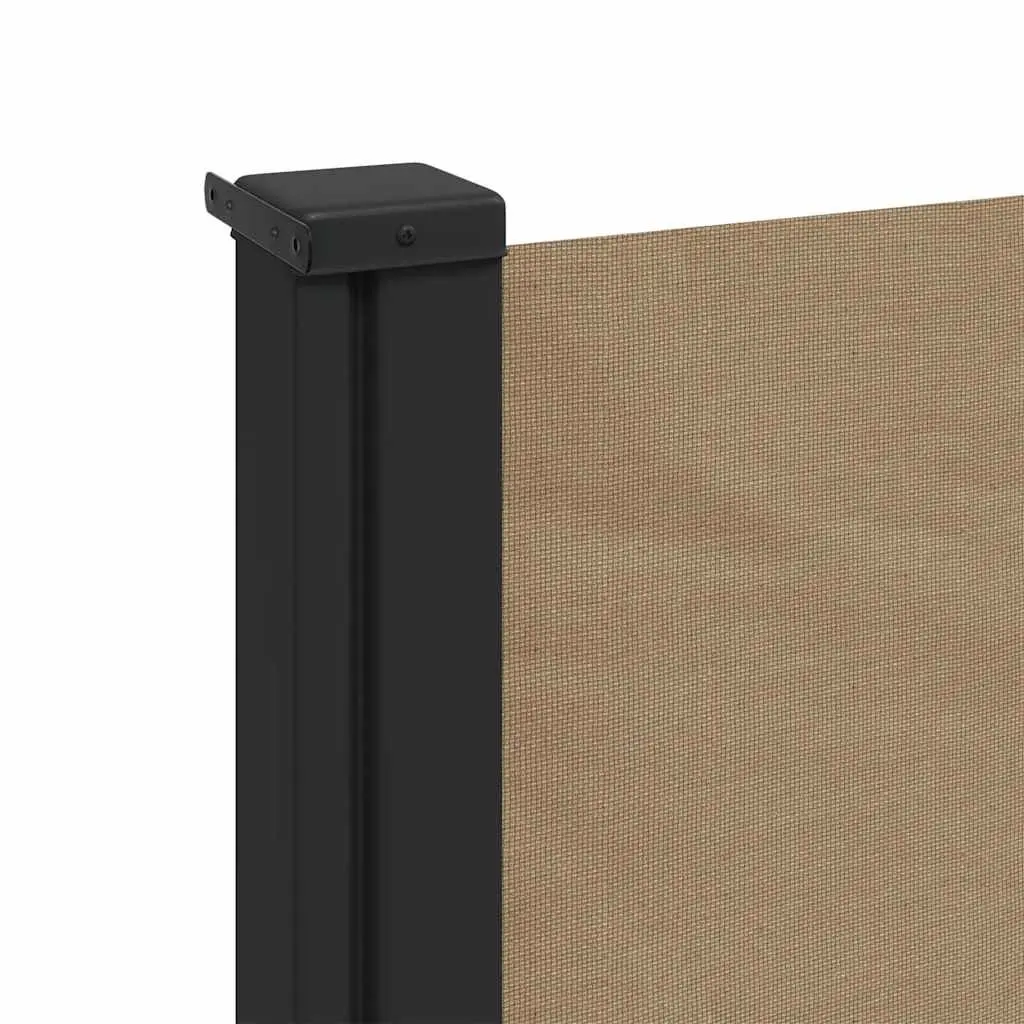Retractable Side Awning Taupe 100 x 500 cm Outdoor Privacy Screen Garden Patio Balcony Terrace