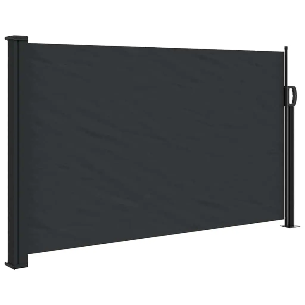 Retractable Side Awning Black 120x500cm Water and UV Resistant Garden Screen