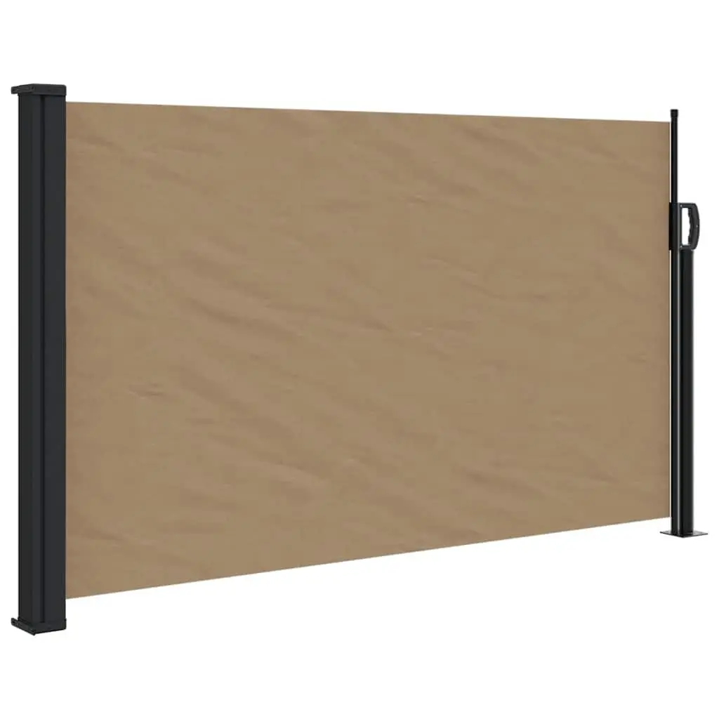 Retractable Side Awning Screen Taupe 120x500 cm Water and UV Resistant Privacy for Outdoor Patio Balcony Terrace