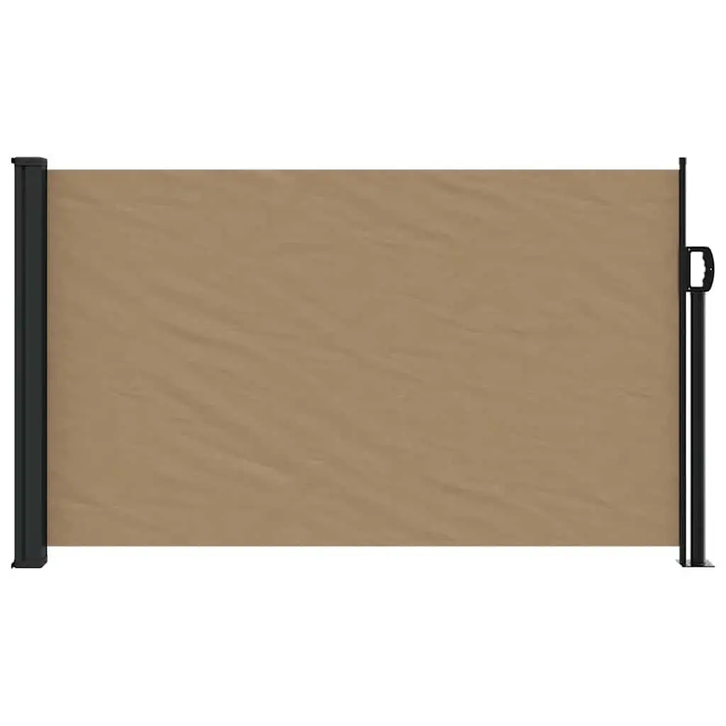 Retractable Side Awning Screen Taupe 120x500 cm Water and UV Resistant Privacy for Outdoor Patio Balcony Terrace
