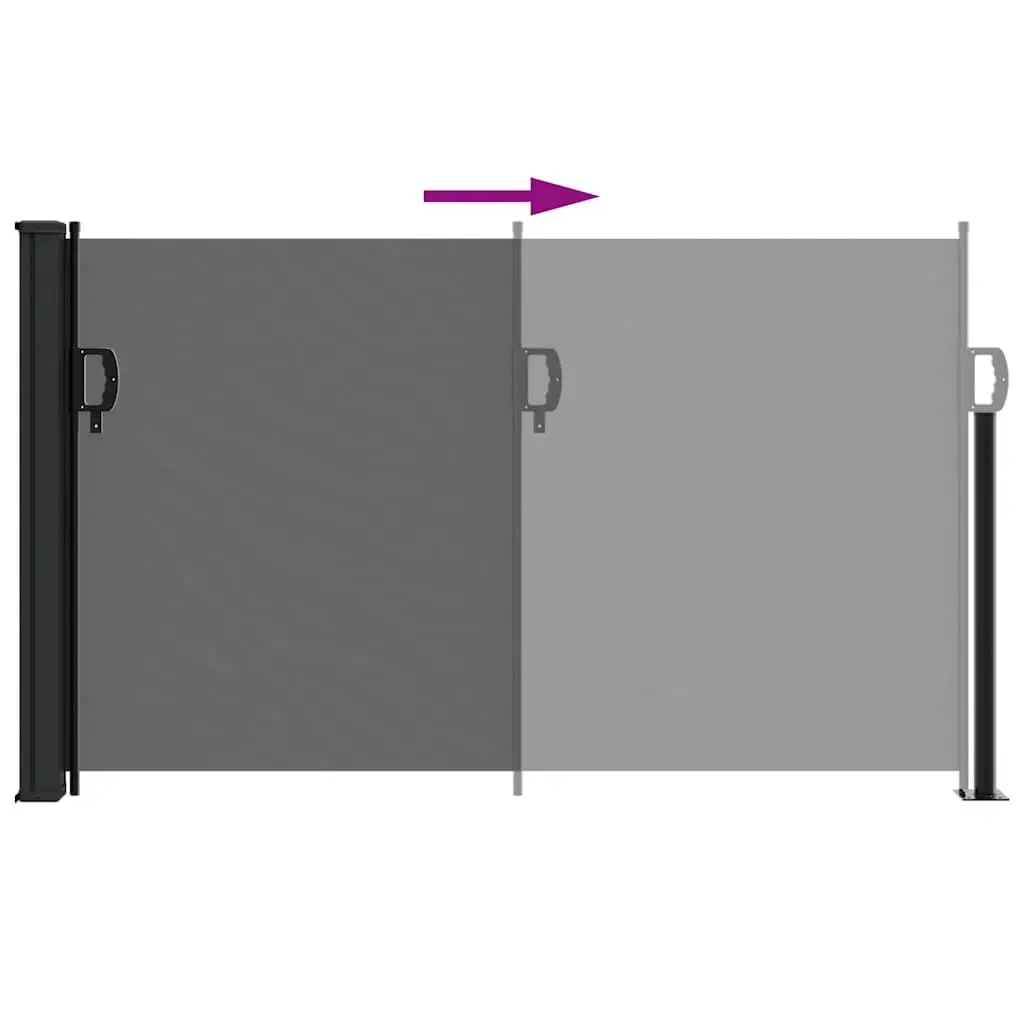 Retractable Awning 120x500cm Anthracite Outdoor Privacy Screen for Garden Shade and Terrace Use