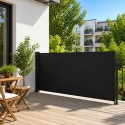 Compact Retractable Side Awning 140x500cm Black