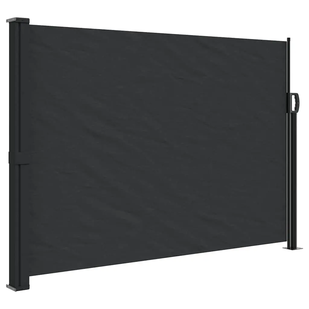 Retractable Side Awning Black 140x500cm Privacy Screen Outdoor Garden Shade