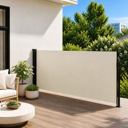 Cream Retractable Side Awning 140x500cm