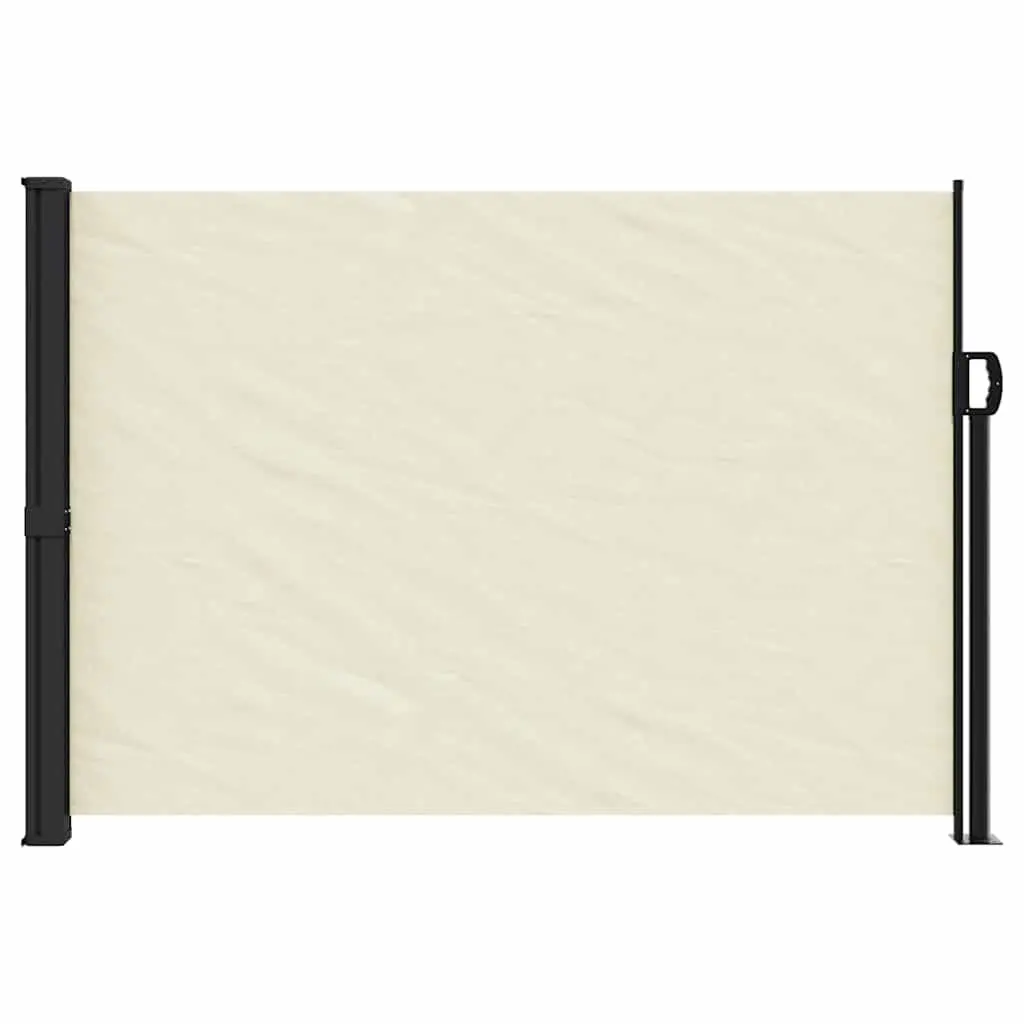 Retractable Awning Privacy Screen Cream 140x500cm Outdoor for Balcony and Terrace