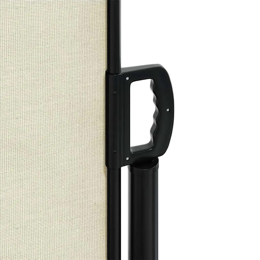 Retractable Awning Privacy Screen Cream 140x500cm Outdoor for Balcony and Terrace