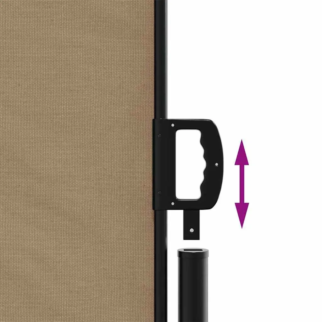 Retractable Side Awning Taupe 140x500cm Privacy Screen for Balcony Terrace Patio