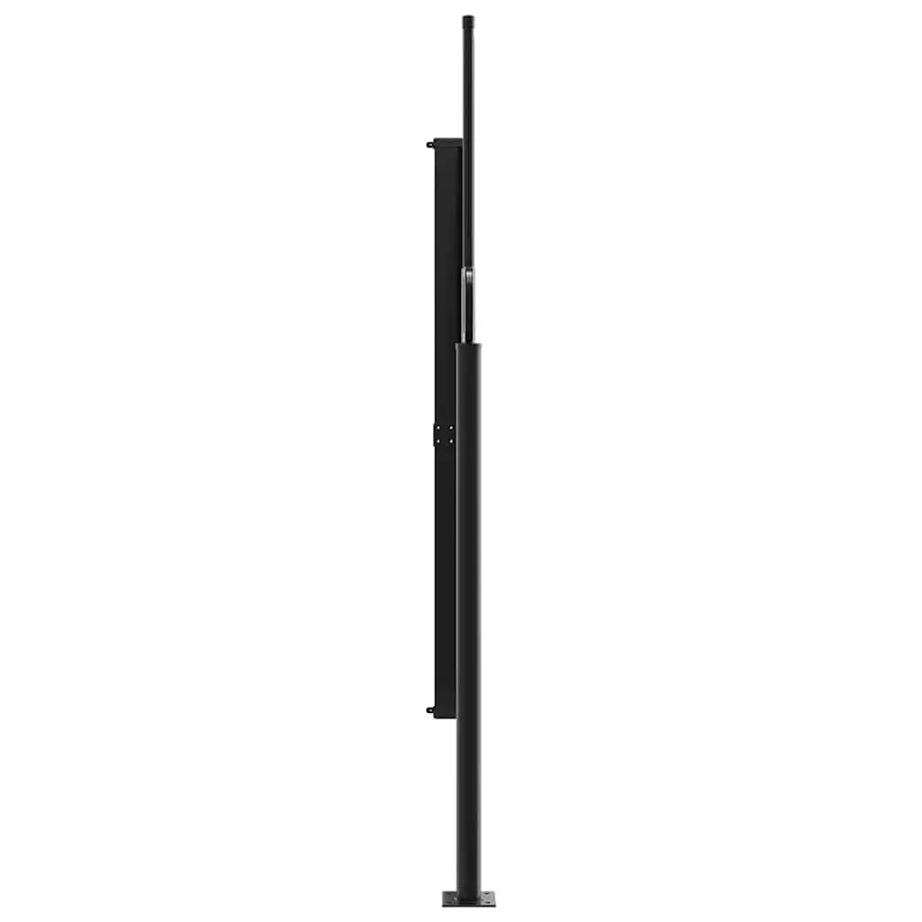 Retractable Side Awning Black 160x500cm Outdoor Privacy Screen Garden Shade