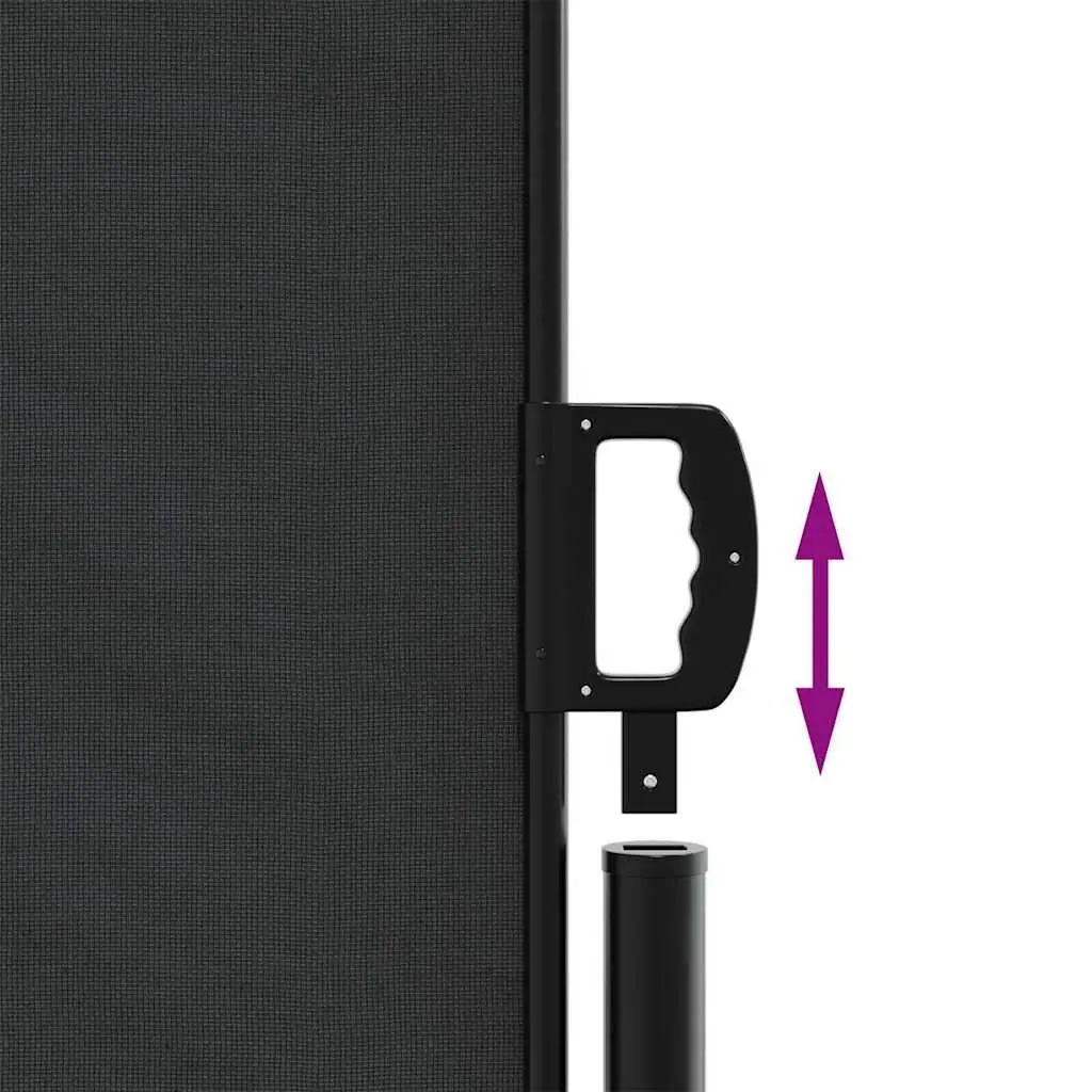 Retractable Side Awning Black 160x500cm Outdoor Privacy Screen Garden Shade