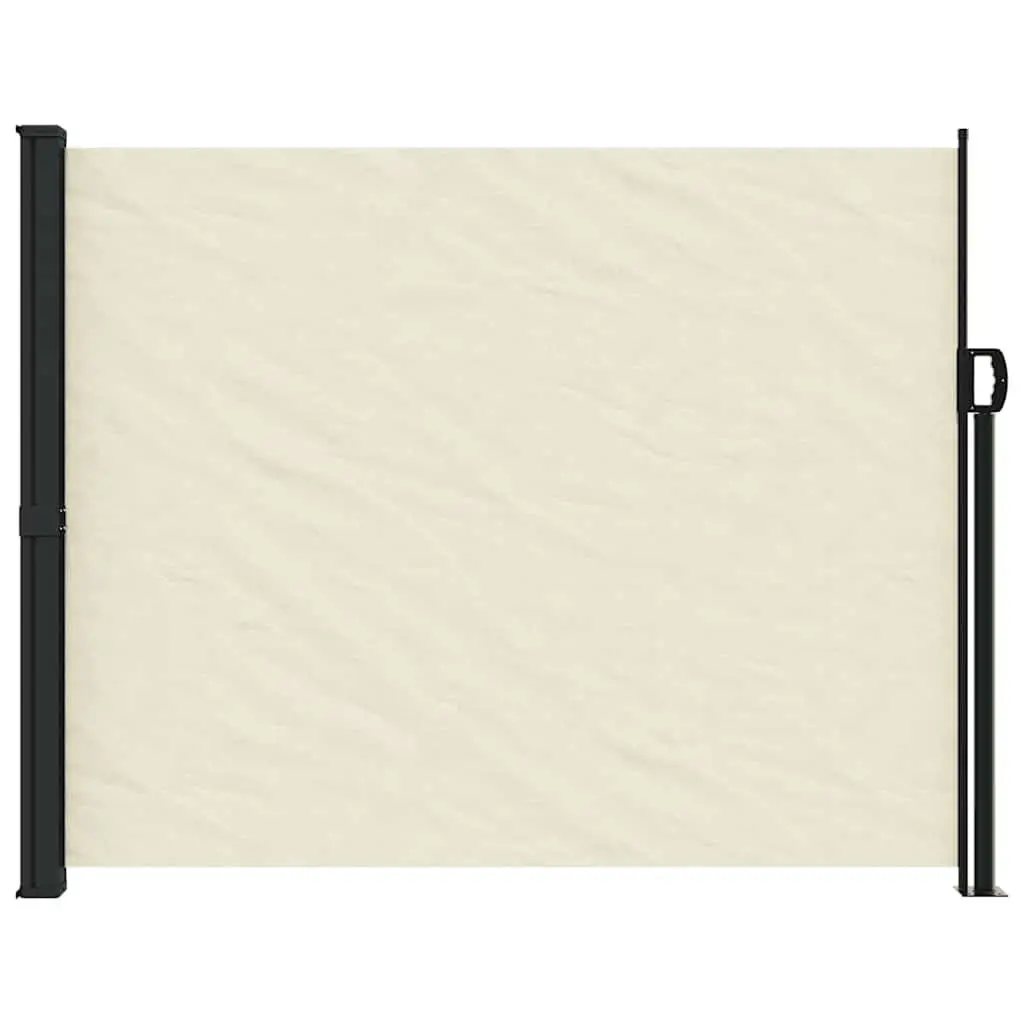 Retractable Awning Cream Outdoor Privacy Screen 160cm x 500cm for Garden Patio and Balcony