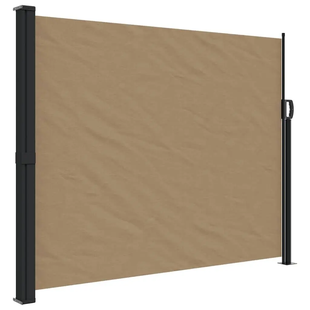Retractable Side Awning Taupe 160x500cm Privacy Screen for Balcony Terrace Patio