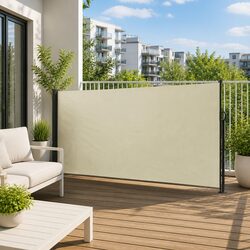 Compact Cream Retractable Side Awning 180x500cm