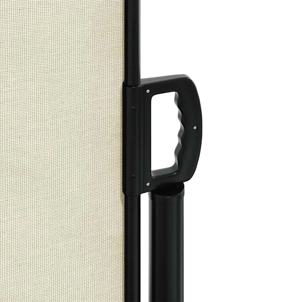 Retractable Side Awning Cream 180x500cm Water and UV Resistant Fabric Easy Installation for Garden Privacy Screen Outdoor Patio