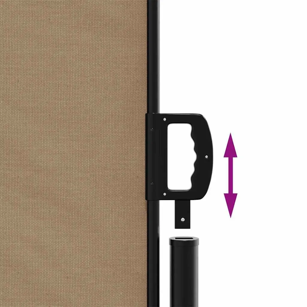 Retractable Awning Privacy Screen Taupe 180x500cm Outdoor Shade for Garden Balcony Patio