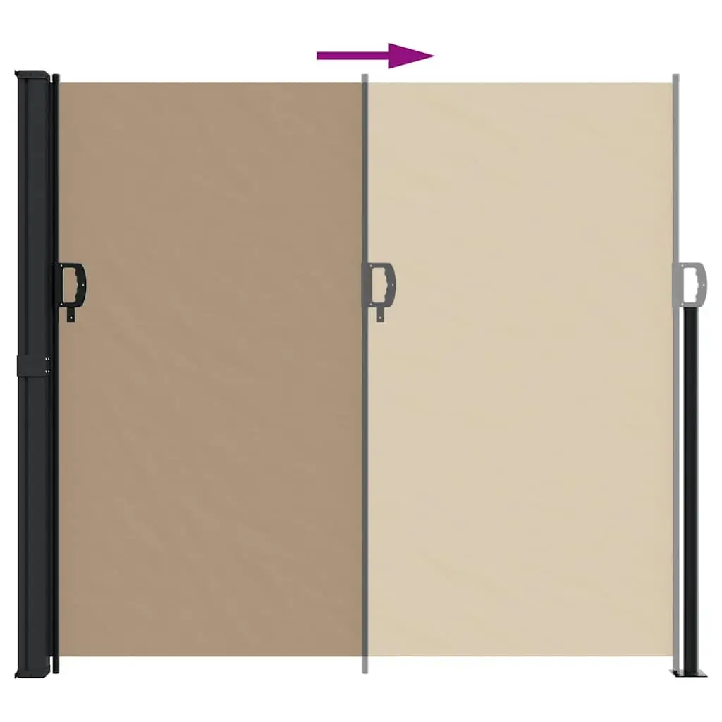 Retractable Awning Privacy Screen Taupe 180x500cm Outdoor Shade for Garden Balcony Patio