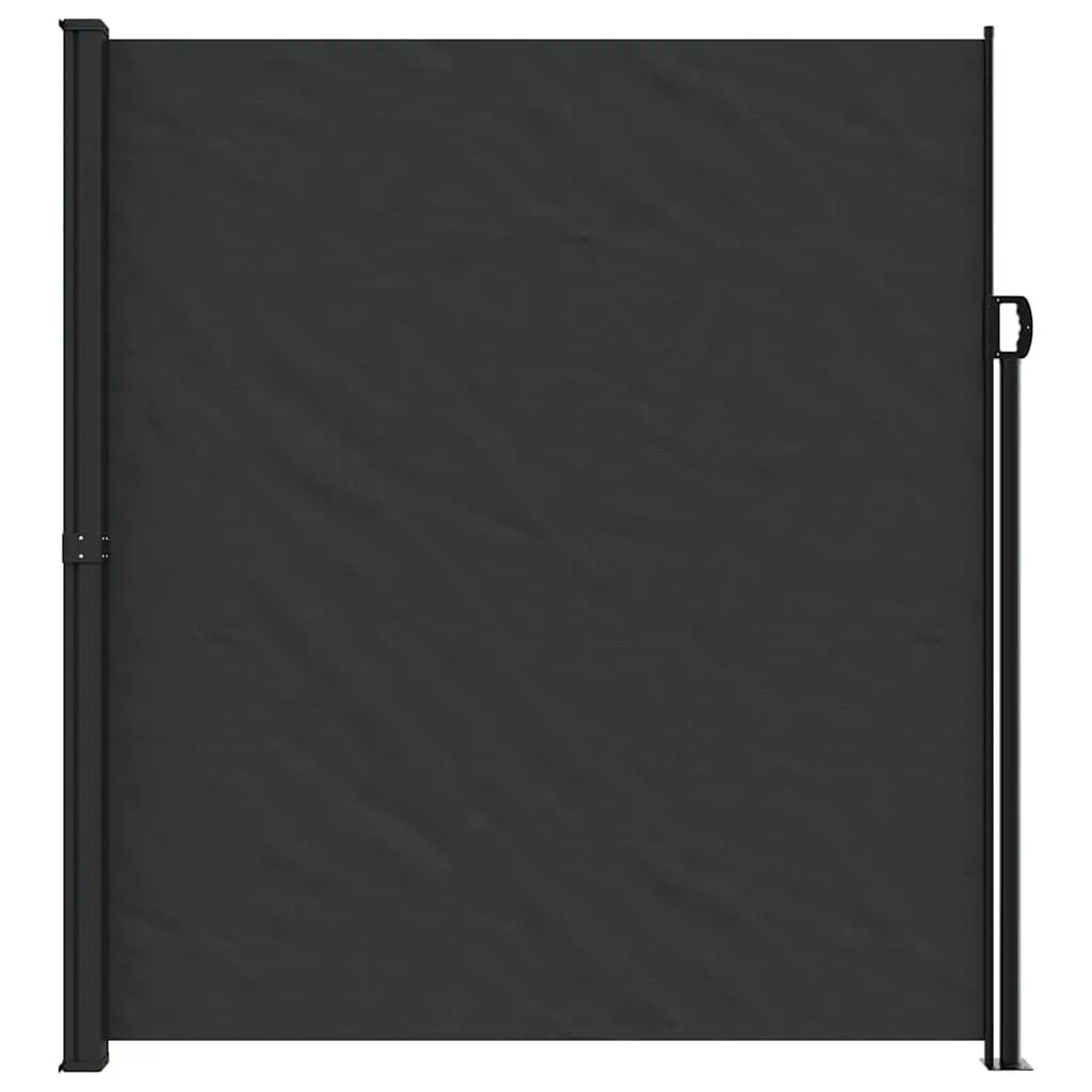 Retractable Side Awning Screen Black 220x500cm Outdoor Privacy Shade