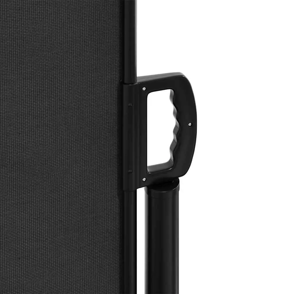 Retractable Side Awning Screen Black 220x500cm Outdoor Privacy Shade