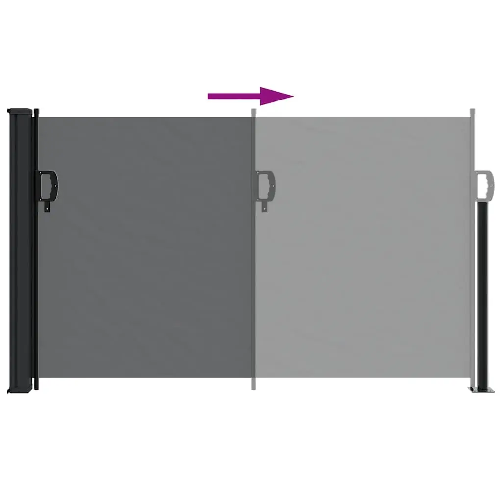 Retractable Side Awning Black 120x600cm Outdoor Privacy Screen Garden Balcony Shade
