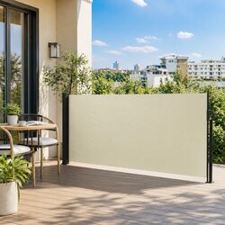 Retractable Side Awning, Cream, 120x600 cm—Efficient Design