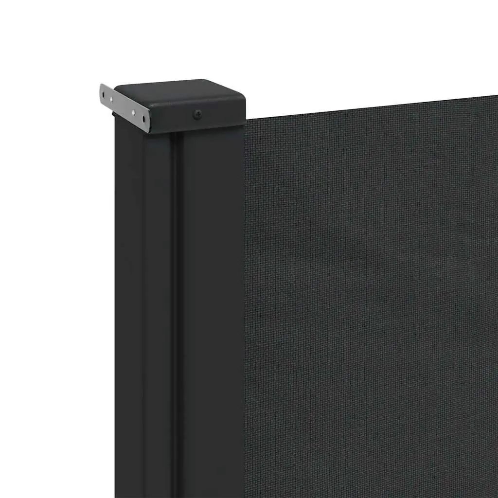 Retractable Side Awning Black 140x600 cm Outdoor Privacy Screen Water and UV Resistant