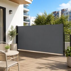 Retractable Side Awning Anthracite 160x600cm Garden Privacy Screen Patio Balcony