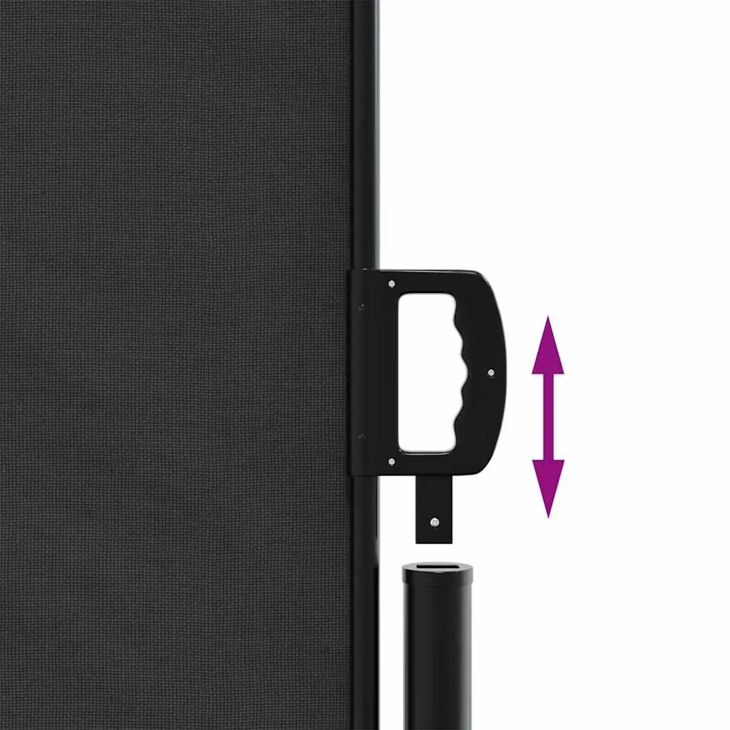 Retractable Side Awning Black 220x600cm Automatic Roll-Back Garden Privacy Screen