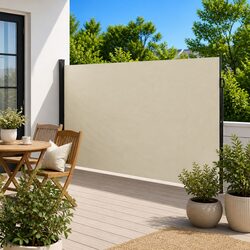 Retractable Side Awning Cream 220x600cm Outdoor Privacy Screen Patio Balcony