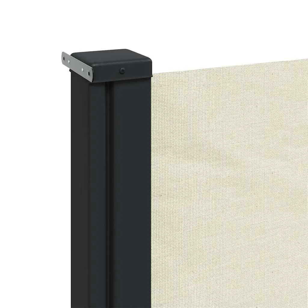 Retractable Awning Privacy Screen Cream 220x600cm Outdoor Shade for Patio Garden Balcony