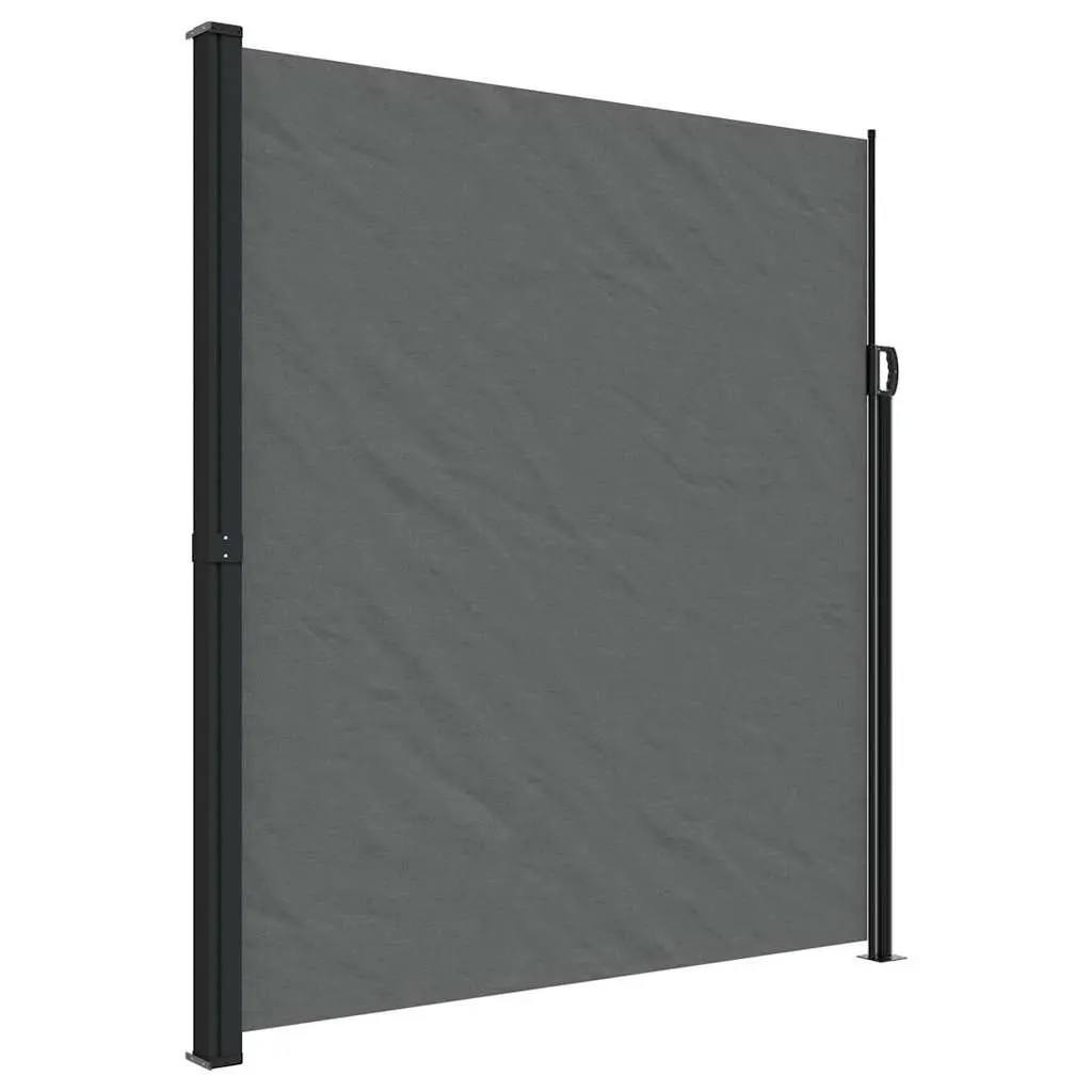 Retractable Side Awning Screen Anthracite 220x600cm Water and UV Resistant Fabric