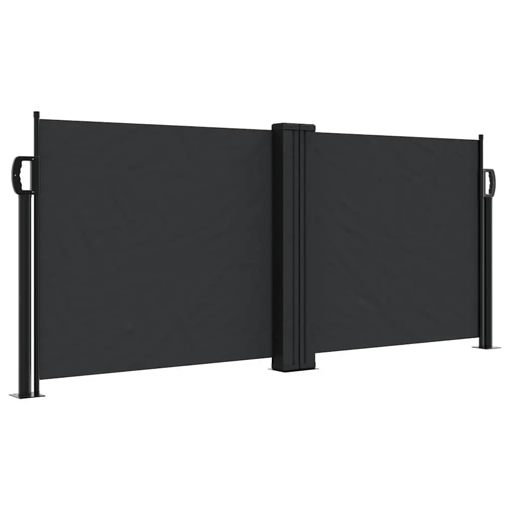 Retractable Side Awning Black 100x1000cm Privacy Screen Garden Patio Balcony