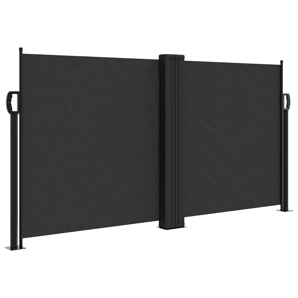 Retractable Side Awning Black 120 x 1000 cm Privacy Screen for Balcony Terrace Patio Outdoor Garden