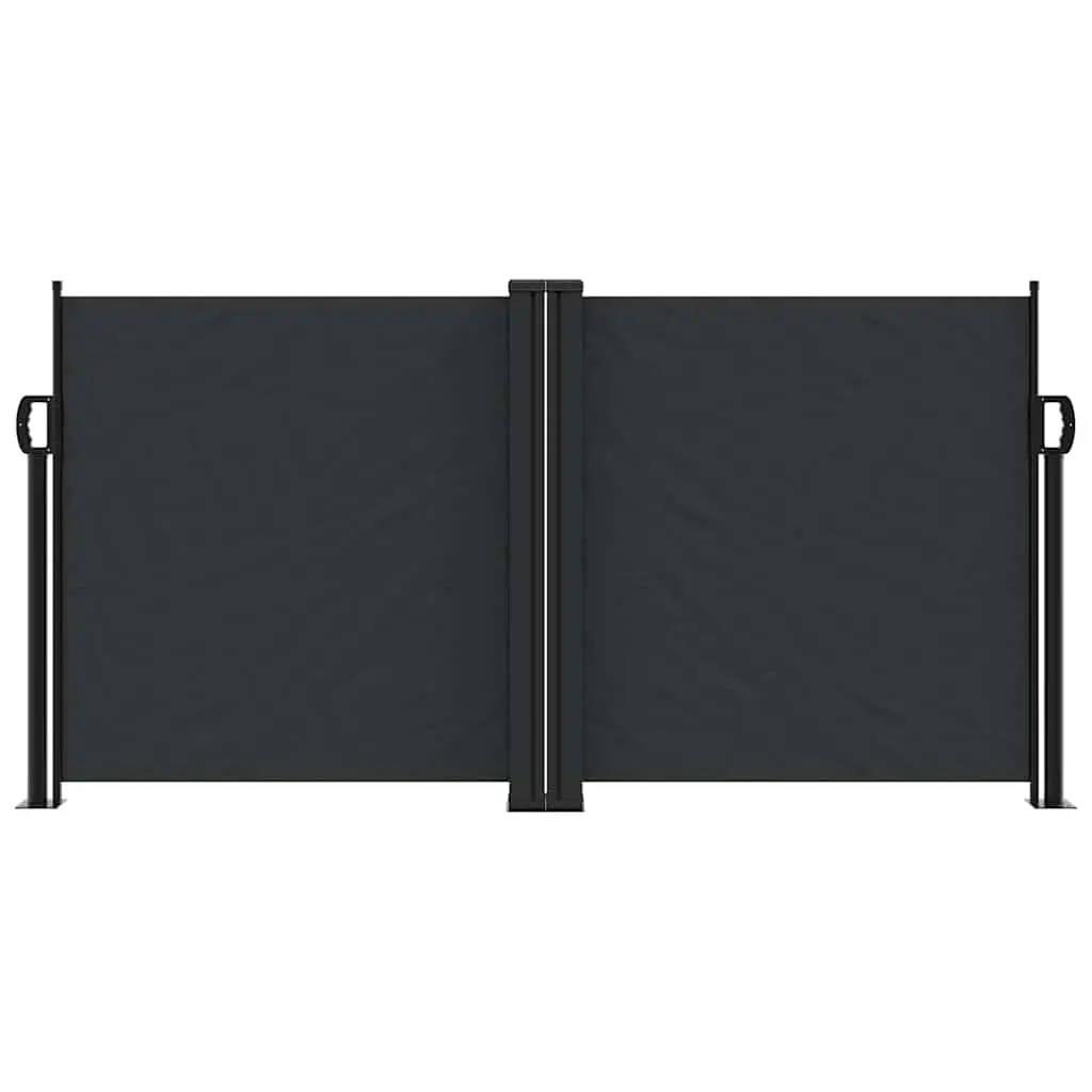 Retractable Side Awning Black 120 x 1000 cm Privacy Screen for Balcony Terrace Patio Outdoor Garden