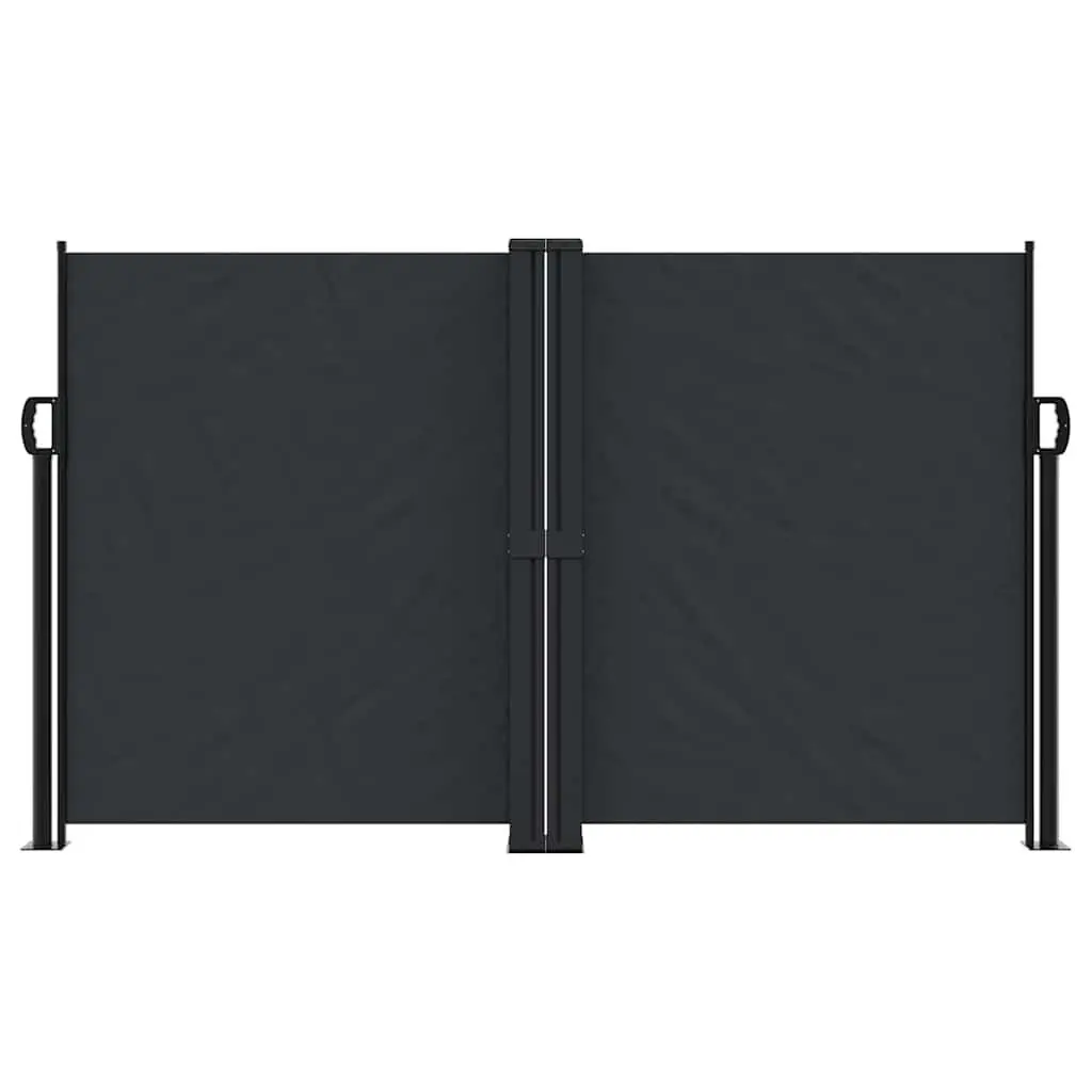 Retractable Side Awning Black 140x1000 cm Privacy Screen Garden Patio Balcony