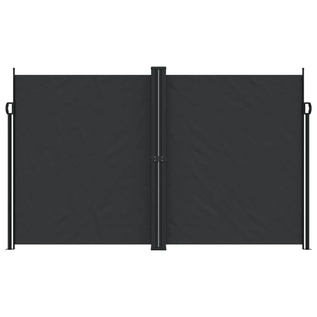 Retractable Side Awning Black 200x1000 cm Outdoor Garden Privacy Screen