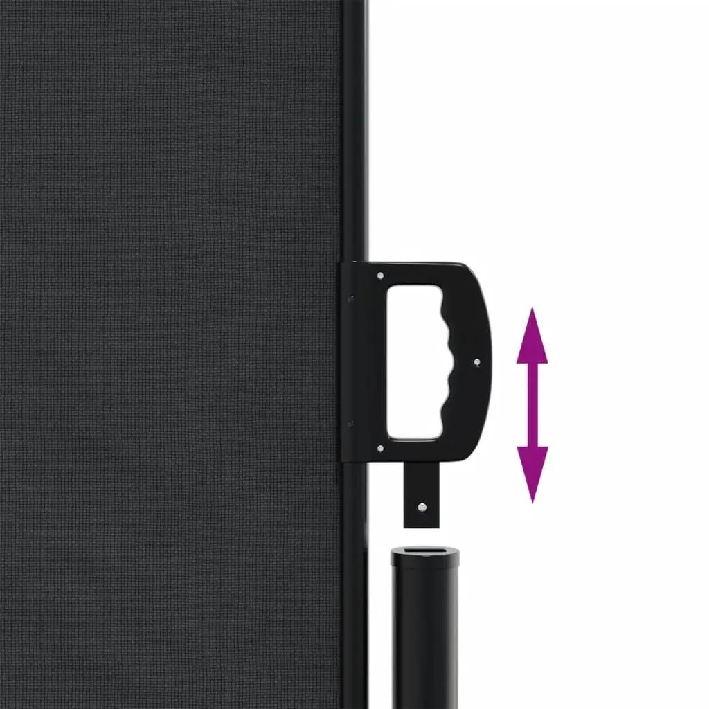 Retractable Side Awning Black 200x1000 cm Outdoor Garden Privacy Screen