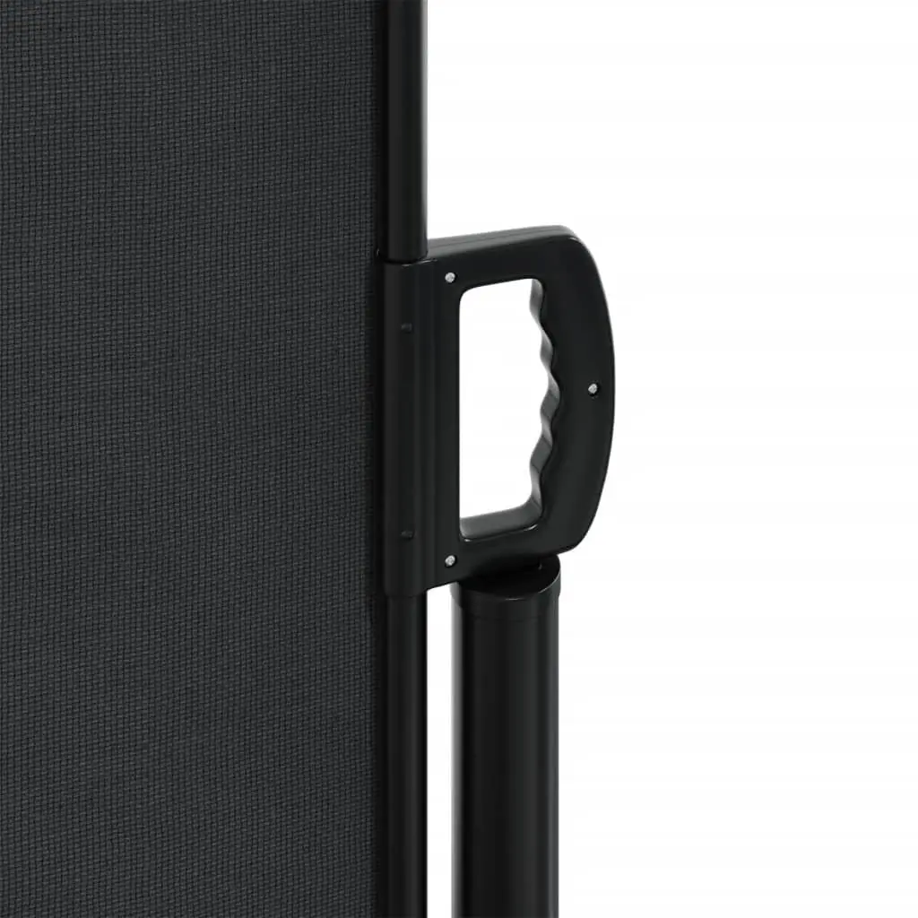 Retractable Side Awning Black 200x1000 cm Outdoor Garden Privacy Screen