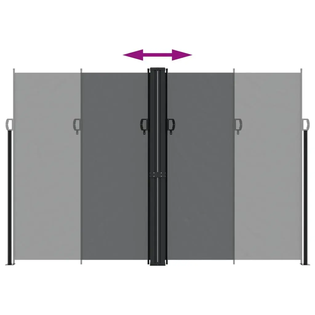 Retractable Side Awning Black 220 x 1000 cm Water and UV Resistant Fabric