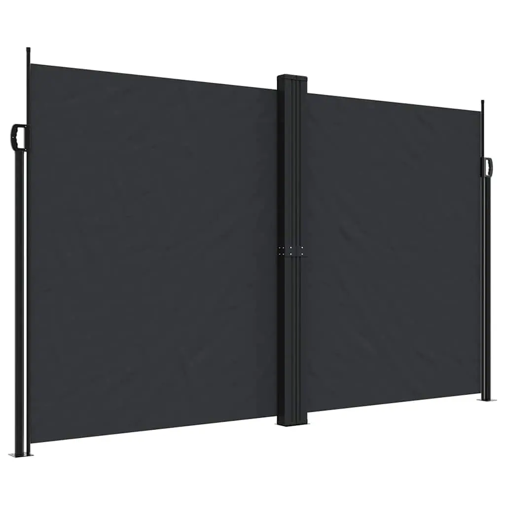 Retractable Side Awning Black 200x1200cm Outdoor Privacy Screen Garden Patio Balcony